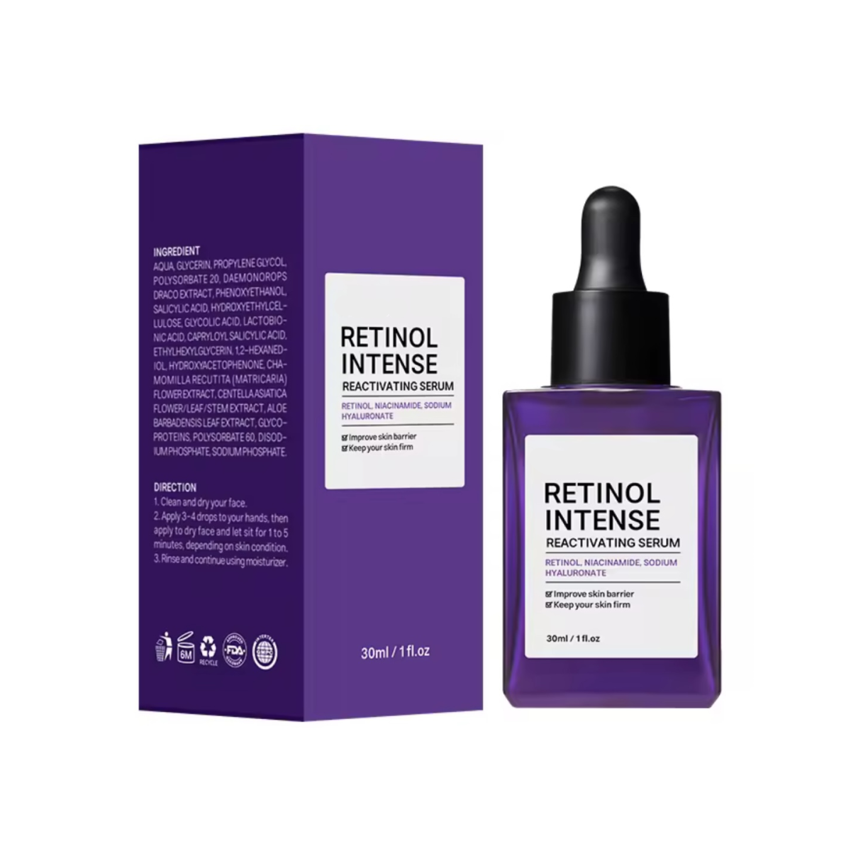 Retinol & Hyaluronic Face Serum – Anti-Wrinkle & Tightening