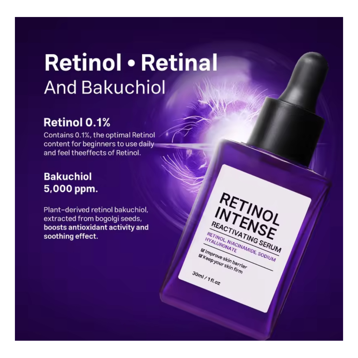 Retinol & Hyaluronic Face Serum – Anti-Wrinkle & Tightening